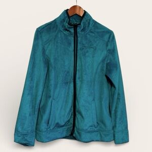 Fuzzy Free Country Full Zip Jacket Teal Blue Size Large